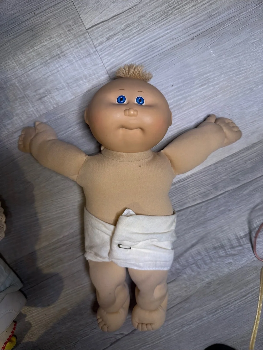Cabbage Patch Baby Doll with Blue Eyes in diaper